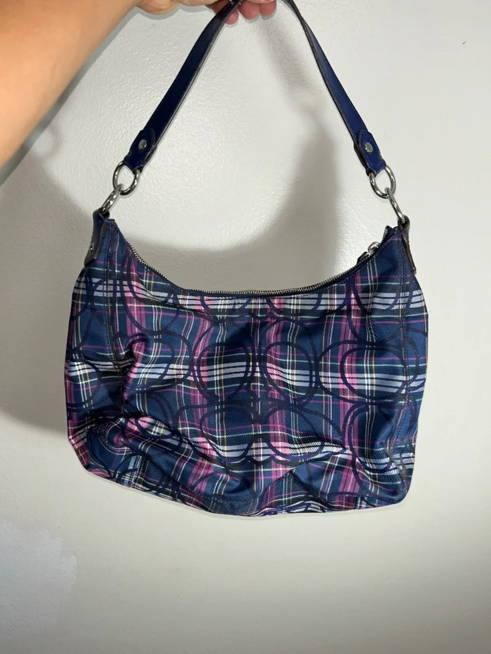 Y2K Coach Ashley Tartan Plaid Hobo Bag F20118 W/ Wallet & Extra Strap
